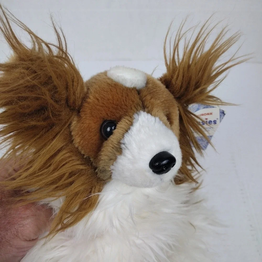 Aurora Puppillons Brown White Papillon Dog Plush Butterfly #30521